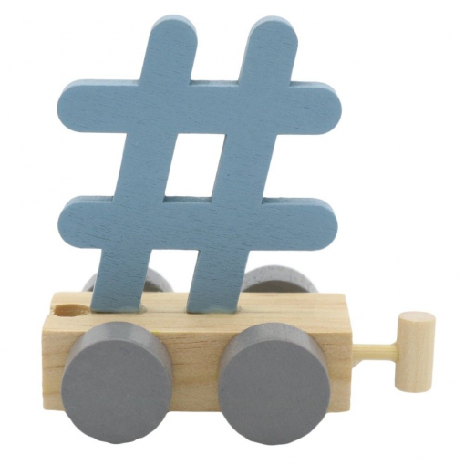 Treinletter hashtag Blauw
