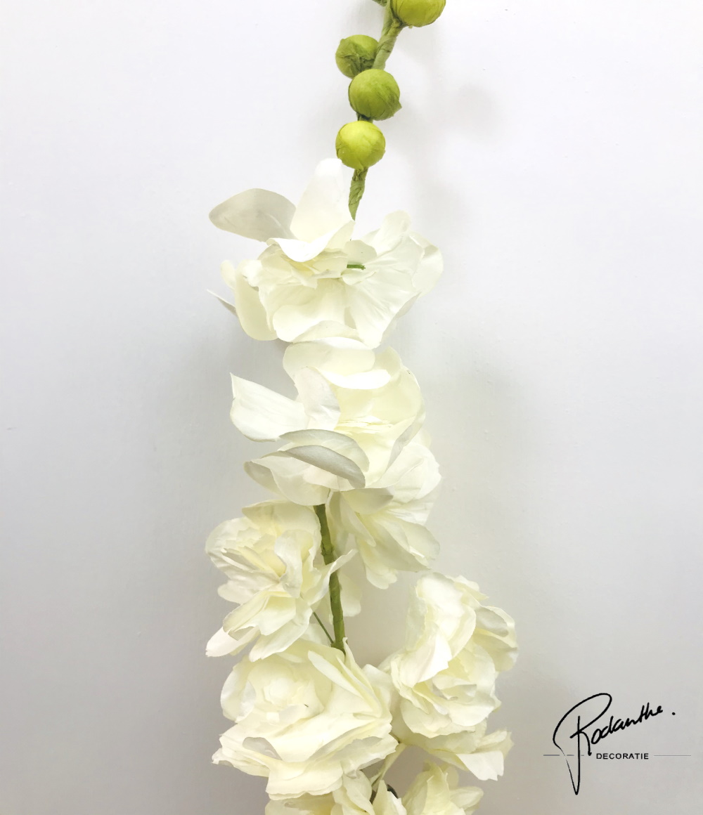 Papierbloem Delphinium wit