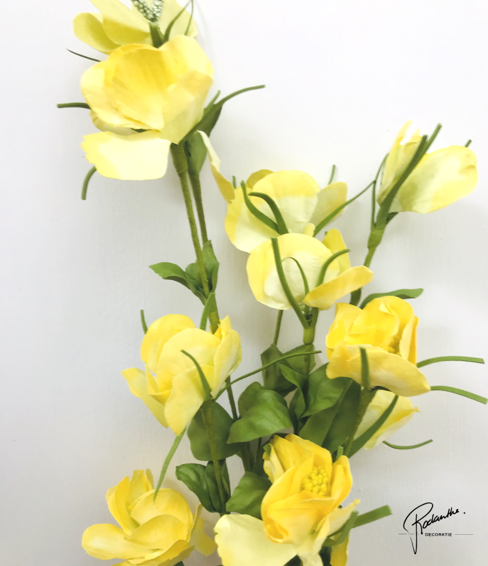 Papierbloem Lisianthus geel