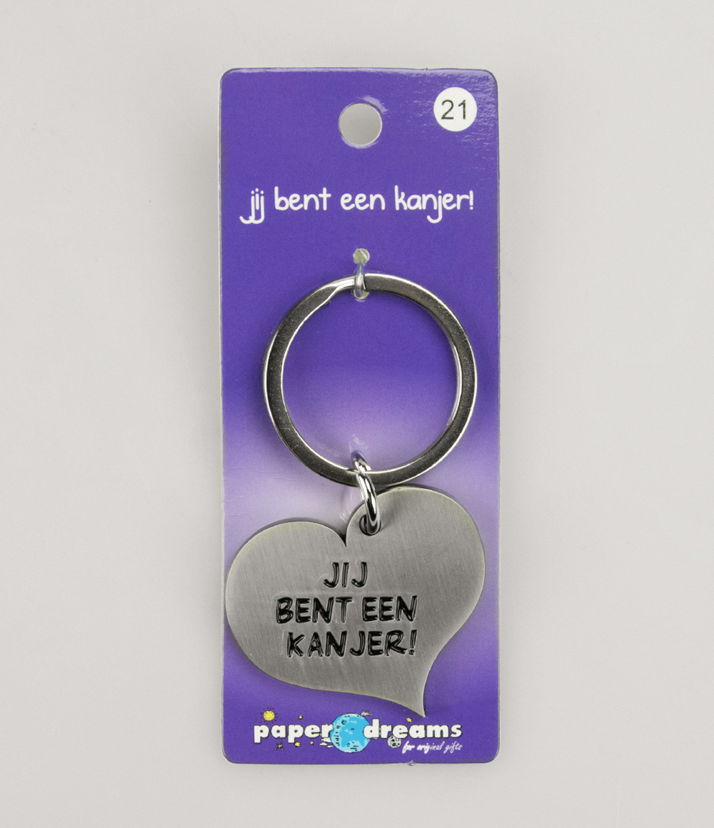 Hart sleutelhanger - jij bent een kanjer