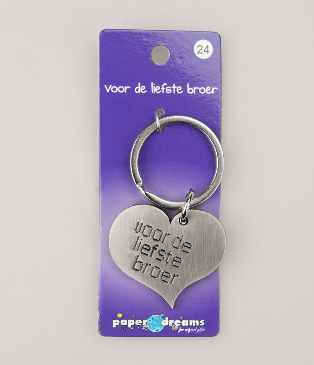 Hart sleutelhanger - voor de liefste broer